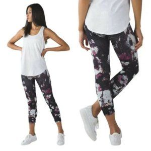 Lululemon Wunder Under Crop III Kara Blossom Multi Size 6 Leggings Floral Luon